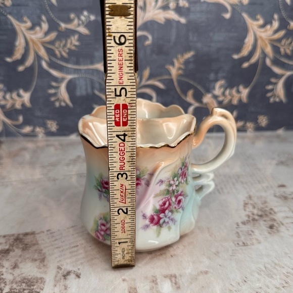 Antique Brandenburg Porcelain Mustache Shaving Mug Roses Gold Trim - Picture 6 of 9